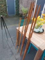Vintage statieven ( hout en ijzer), Ophalen, Gebruikt, Minder dan 150 cm, Driepoot