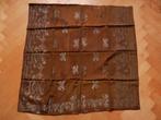 Omslagdoek / slendang bruin met zilverdraad Sumatra 97 x 188, Ophalen of Verzenden