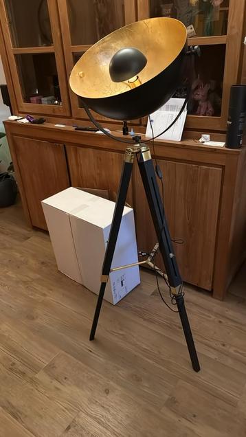 Zwarte Vloerlamp met Gouden Accent beschikbaar voor biedingen