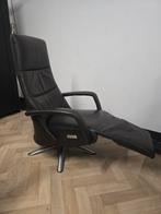 Prominent twice relax fauteuil donkerbruin stervoet accu, Minder dan 75 cm, Leer, Ophalen of Verzenden, Zo goed als nieuw