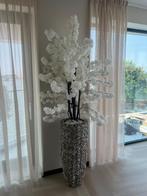 Luxe schelpenvazen met bloesem boom, Huis en Inrichting, Wit, Aardewerk of Porselein, Ophalen of Verzenden, Zo goed als nieuw