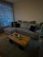 Loungebank grijze ribstof 270x150, Huis en Inrichting, Ophalen, Gebruikt, Stof