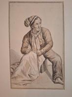 Antieke aquarel van een kleermaker, Ophalen of Verzenden