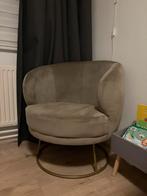 Fauteuil taupe velvet, Huis en Inrichting, Fauteuils, Ophalen, Zo goed als nieuw, 75 tot 100 cm, 50 tot 75 cm