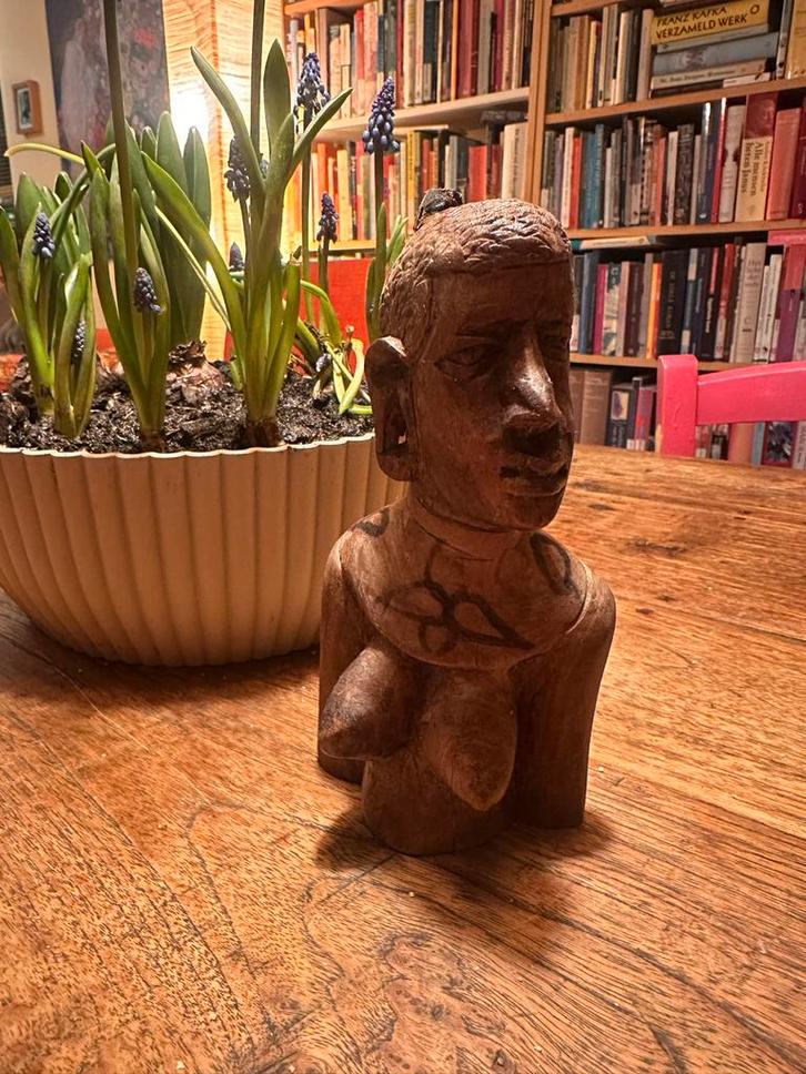 Vintage Houten Etnisch Beeld - Afrikaanse Kunst, Antiek en Kunst, Kunst | Beelden en Houtsnijwerken, Verzenden