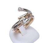 Leuke 18K Gouden Tricolor Ring met 0.15 Ct Diamant, Sieraden, Tassen en Uiterlijk, Ringen, 18 tot 19, Ophalen of Verzenden, Zo goed als nieuw