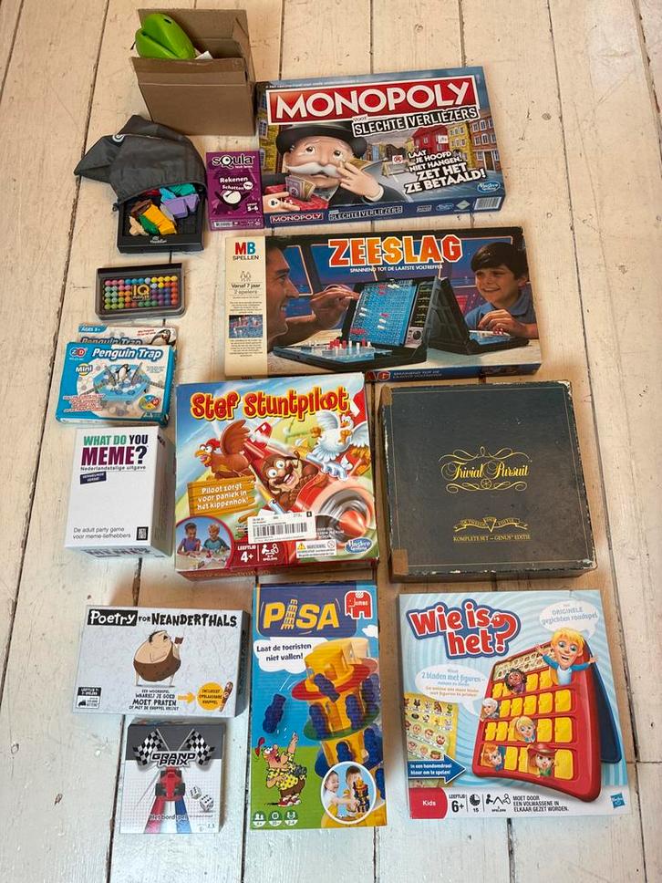 Grote verzameling gezelschapsspellen, Hobby en Vrije tijd, Gezelschapsspellen | Bordspellen, Gebruikt, Een of twee spelers, Ophalen