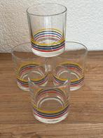 Vintage Regenboog Glazen - Set van 4, Glas of Glazen, Gebruikt, Ophalen of Verzenden, Glas