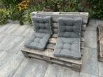 Palletbankje met kussens, Ophalen, Gebruikt, Hout