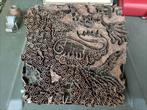 Antieke koperen batik tjap. Vintage drukblok. Zeldzaam., Antiek en Kunst, Ophalen