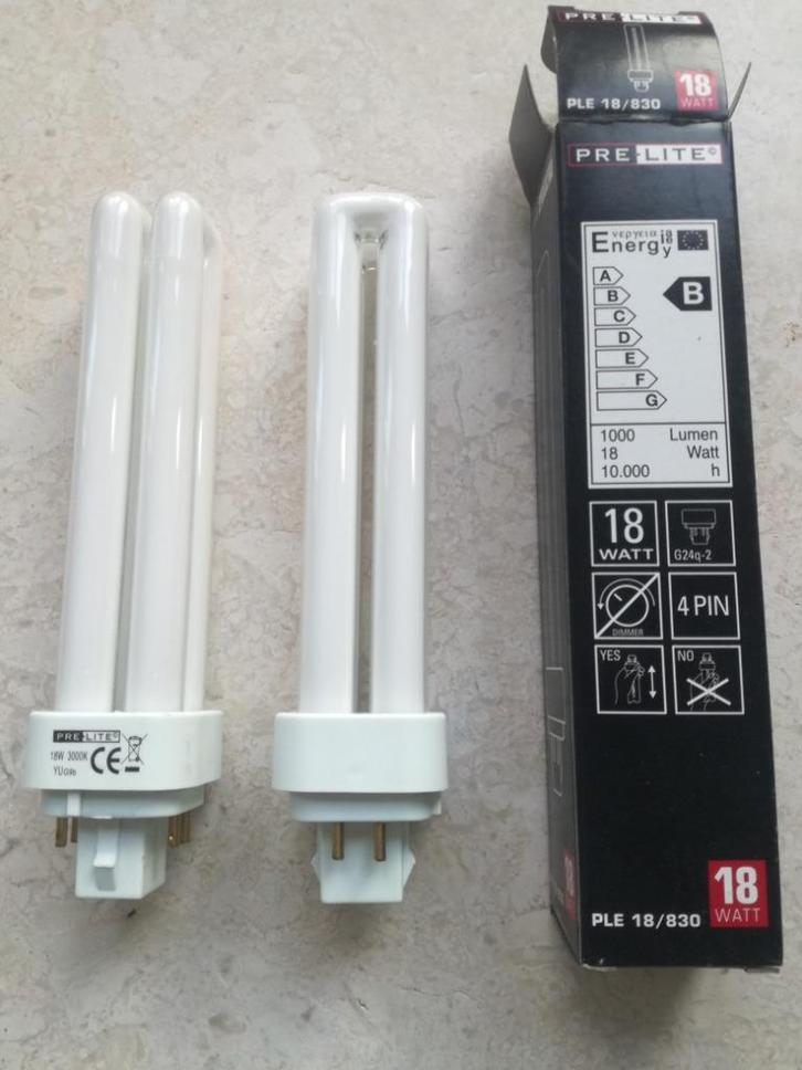 OP = OP / PreLite PL-C, G24q-2 / G24d-2, 18w, kleur 830, 840, Huis en Inrichting, Lampen | Losse lampen, Nieuw, Spaarlamp, Minder dan 30 watt