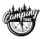 Camper caravan sticker camping time, The River House, Info@theriverhouse.nl, Nieuw, Ophalen of Verzenden