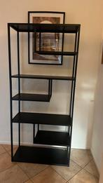 Moderne zwarte open kast met planken, Huis en Inrichting, Kasten | Boekenkasten, Ophalen, Met plank(en), Nieuw, 50 tot 100 cm