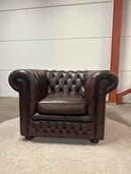 Bruine leren chesterfield fauteuil stoel vintage Z.G.A.N., Huis en Inrichting, 2871SK, Klassieke, Mariansoliak8@gmail.com, Ophalen of Verzenden