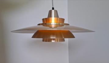 Grote vintage messing schalenlamp Deens Mid Century beschikbaar voor biedingen