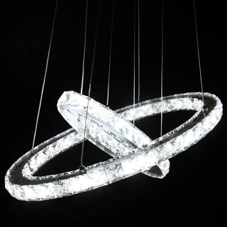 Kristallen LED Kroonluchter - Modern Design, Huis en Inrichting, Lampen | Hanglampen, Ophalen of Verzenden