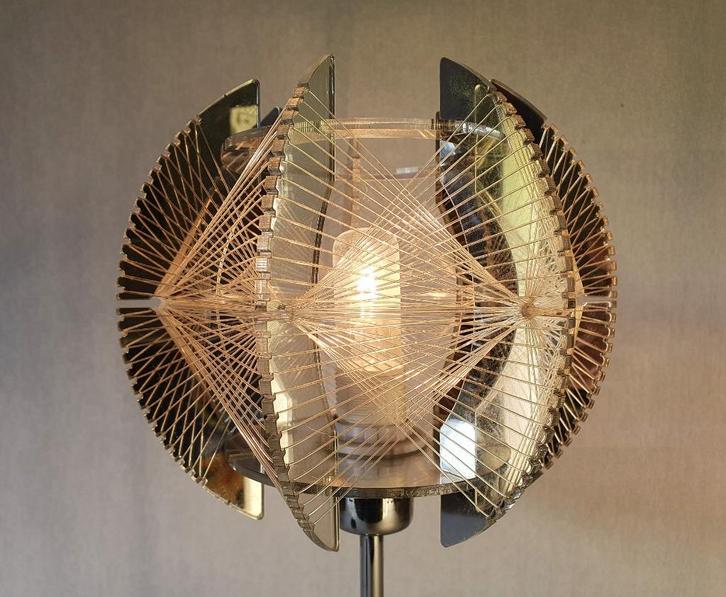 Design tafellamp Paul Secon stijl, Huis en Inrichting, Lampen | Tafellampen, Zo goed als nieuw, Minder dan 50 cm, Kunststof, Metaal