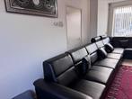 Lederen Hoekbank - Zwart - 8 personen, Huis en Inrichting, Banken | Bankstellen, Gebruikt, 100 tot 125 cm, Hoekbank, 300 cm of meer