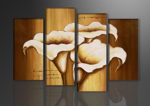 Nieuw * 4 Luik van Canvas * Kolkjes Bloemen 80x130cm, Antiek en Kunst, Kunst | Schilderijen | Klassiek, Ophalen of Verzenden