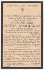 zr. Maria Romualda (Anna) Lunke 1885 Uberruhr + 1933 Grave, Verzenden
