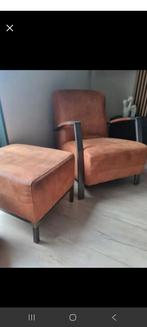 Stoel met hocker, Huis en Inrichting, Fauteuils, Ophalen, Gebruikt, 75 tot 100 cm, 50 tot 75 cm