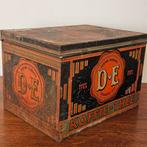 Oude Douwe Egberts koffieblik met houten bodem, Oosterdoksstraat 80, 1011 DK Amsterdam, Ophalen of Verzenden, Metaal, Douwe Egberts