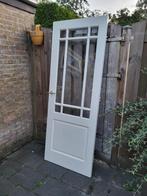 Landelijke binnendeur met glas en beslag – 76,8 x 201 cm, Doe-het-zelf en Verbouw, Deuren en Horren, Ophalen, Gebruikt, 80 tot 100 cm