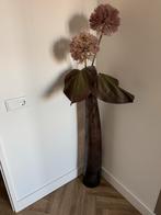 Zeer mooie hoge vaas van glas met hele mooie kunstbloemen, Ophalen, Overige kleuren, 75 cm of meer, Glas
