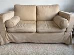 Bank 2-zits beige, Ophalen, Gebruikt, Tweepersoons, 75 tot 100 cm