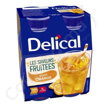 Delical Fruitige Smaak Drank Sinaasappelsmaak Fles 4x200ml beschikbaar voor biedingen