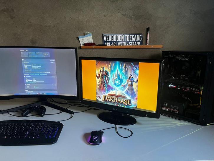 Game setup compleet, Computers en Software, Desktop Pc's, Gebruikt, 3 tot 4 Ghz, SSD, 8 GB, Met videokaart, Gaming, Ophalen