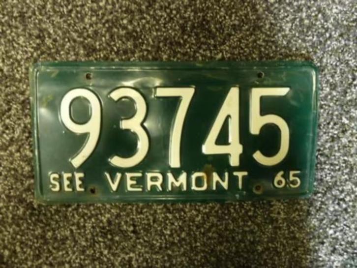 Kentekenplaat licenseplate Vermont 1965 USA, Verzamelen, Automerken, Motoren en Formule 1, Gebruikt, Auto's, Verzenden