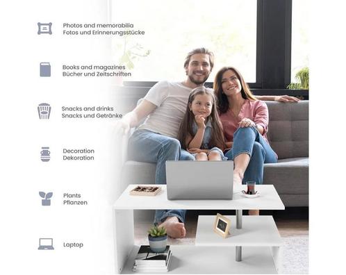 Multi-Level Salontafel wit., Huis en Inrichting, Tafels | Salontafels, Nieuw, Minder dan 50 cm, Rechthoekig, Ophalen of Verzenden