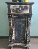 Stoer vintage brocante kastje nachtkastje halkastje zwart, Huis en Inrichting, Kasten | Ladekasten, Ophalen, 25 tot 50 cm, 50 tot 100 cm