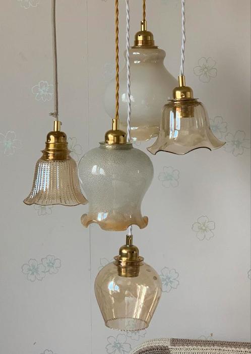 Vintage Franse Lampenkappen Set van 5, Antiek en Kunst, Antiek | Lampen, Ophalen