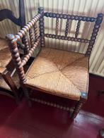 Antieke Hoekstoel met Gedraaid Houten Frame, Ophalen