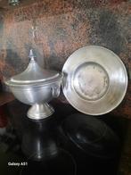 Tinnen Soepterrine met schotel en deksel., Antiek en Kunst, Ophalen of Verzenden