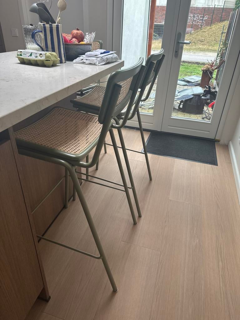 GEZOCHT Jort Zuiver groene counter barkruk (66,5cm), Gebruikt, Overige kleuren, Ophalen of Verzenden, Metaal