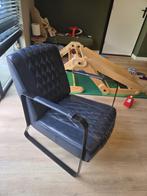 Moderne Leren Fauteuil, Huis en Inrichting, Fauteuils, Ophalen, Gebruikt, Minder dan 75 cm, Metaal