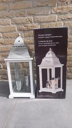 windlicht/ lantaarn, Huis en Inrichting, Woonaccessoires | Kandelaars en Kaarsen, 25 tot 50 cm, Wit, Ophalen of Verzenden, Zo goed als nieuw