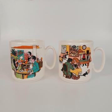 2 vintage mokken - Villeroy & Boch voor Van Nelle - 70's mok beschikbaar voor biedingen
