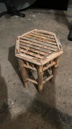Vintage Bamboe Krukje / Bijzettafel, Ophalen, Gebruikt, Bruin, Eén