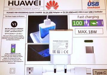 Huawei HW-059200EHQ 9V 2A 5W 18W Snellader AC adapter USB C beschikbaar voor biedingen