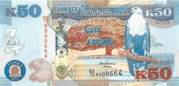 Zambia 50 Kwacha 2012 Unc pn 53a, Postzegels en Munten, Bankbiljetten | Afrika, Los biljet, Zambia, Ophalen of Verzenden