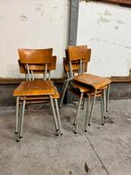 Vintage schoolstoelen 7 stuks, Huis en Inrichting, Stoelen, Gebruikt, Bruin, Vintage, Ophalen of Verzenden