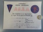 commando service certificate 1945 engels schots kopie, Foto of Poster, Ophalen of Verzenden, Engeland, Landmacht