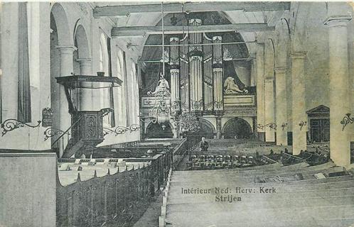 (381-105-003) Strijen Interieur Kerk, Verzamelen, Ansichtkaarten | Nederland, Zuid-Holland, Ophalen of Verzenden