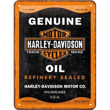 Harley Davidson genuine oil relief reclamebord van metaal  beschikbaar voor biedingen