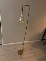 Staande gouden lamp, Huis en Inrichting, Lampen | Vloerlampen, Ophalen of Verzenden, Zo goed als nieuw, 150 tot 200 cm