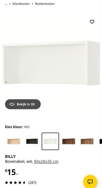 Witte Billy Boekenkast met bovendeel - afbeelding 3